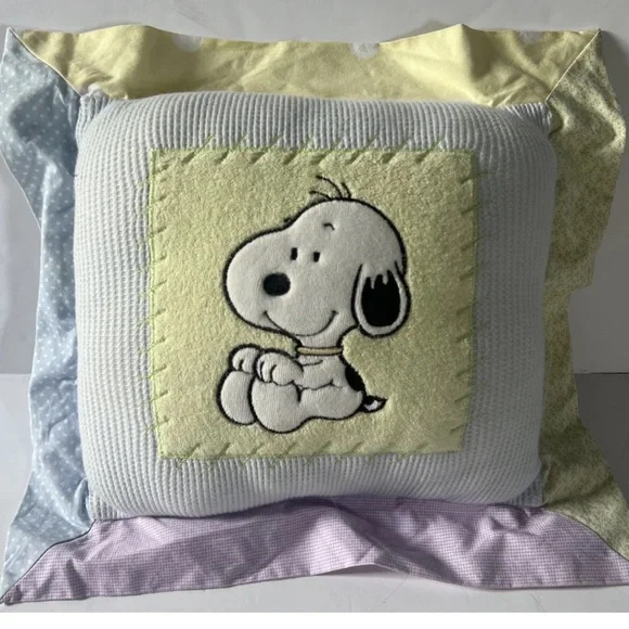 VTG Lambs & Ivy Little Snoopy Nursery Pillow - Pastel Kawaii Coquette - Picture 1 of 7